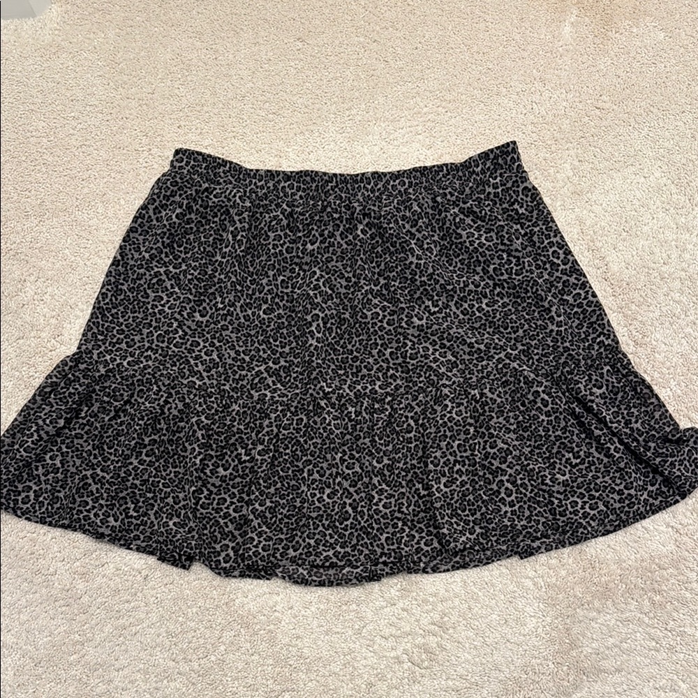 Michael Kors Leopard Ruffled Skater Mini Skirt
